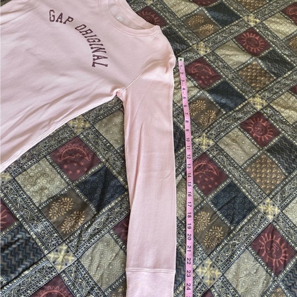 NEW Gap Original Pink Waffle Thermal Knit Blouse Top - Picture 5 of 7